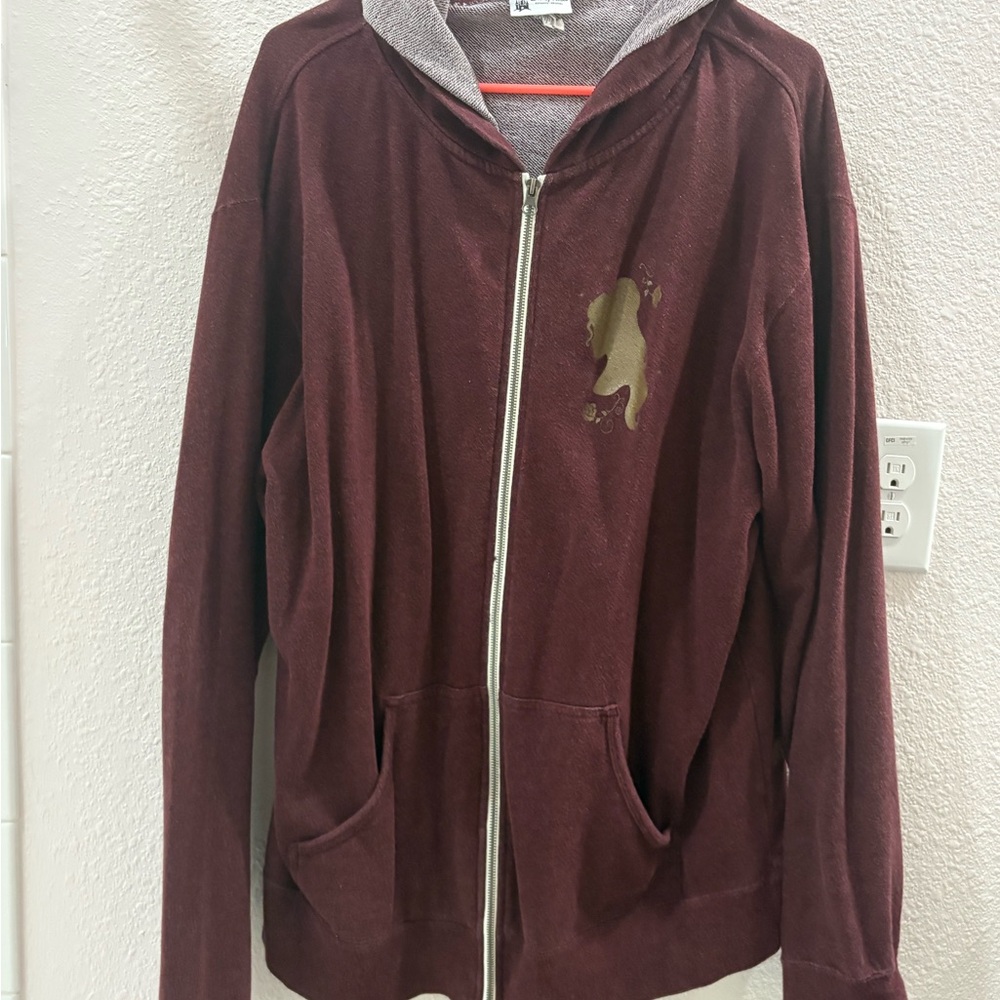 Disney Parks Belle Maroon and White Knit Sweater